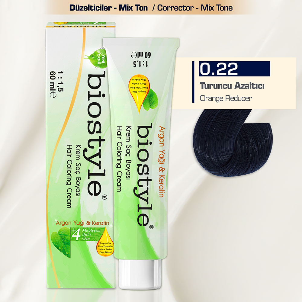 Biostyle 0.22 Turuncu Azaltıcı biostyle-0.22-turuncu-azaltici-profesyonel-krem-sac-boyasi
