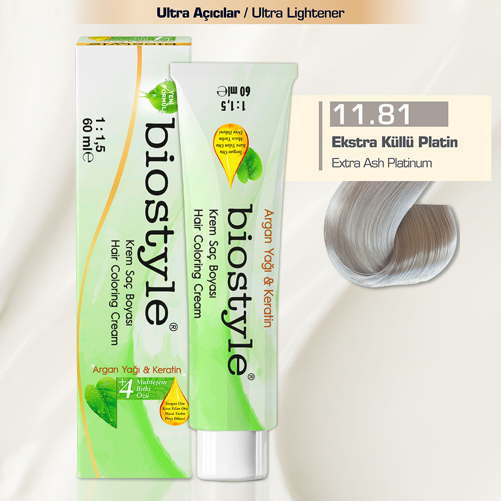 Biostyle 11.81 Ekstra Küllü Platin biostyle-11.81-ekstra-kullu-platin-profesyonel-krem-sac-boyasi