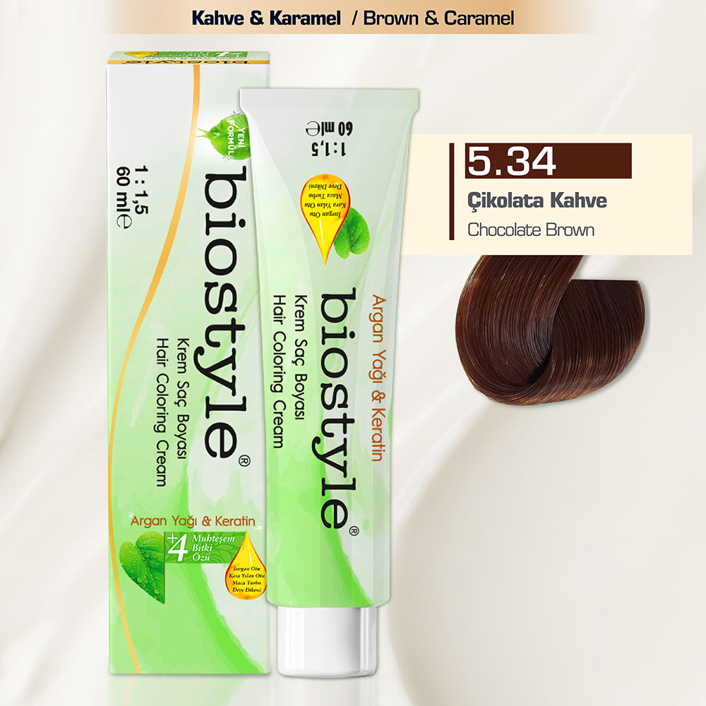 Biostyle 5.34 Çikolata Kahve biostyle-5.34-cikolata-kahve-profesyonel-krem-sac-boyasi