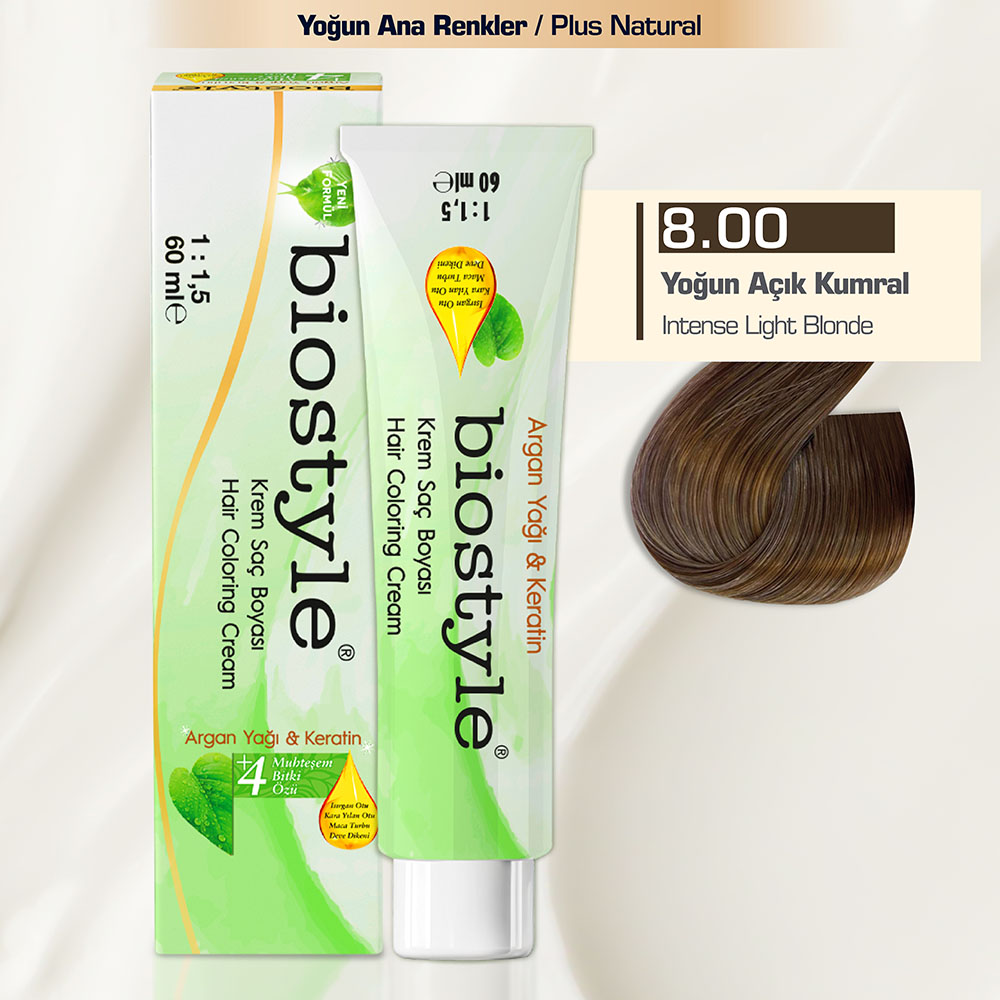 Biostyle 8.00 Yoğun Açık Kumral biostyle-8.00-yogun-acik-kumral-profesyonel-krem-sac-boyasi