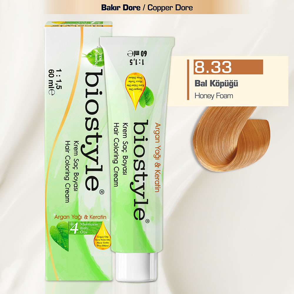 Biostyle 8.33 Bal Köpüğü biostyle-8.33-bal-kopugu-profesyonel-krem-sac-boyasi