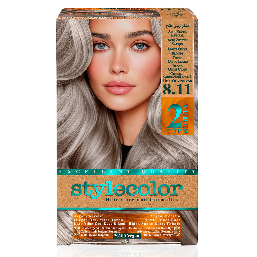 Stylecolor 8.11 stylecolor-8.11-acik-zeytin-kumral-sac-boya